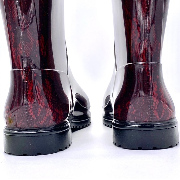 NWOT Valentino Garavani Lace Print Rubber Rain Boots RARE , 37 - Picture 9 of 14